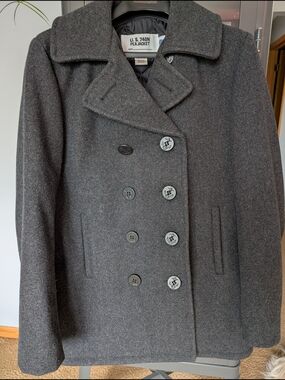 Schott NYC | Jackets & Coats | Schott Leather Trim Wool Peacoat
